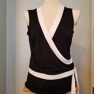 New York & Co. black faux wrap with tie waist, M